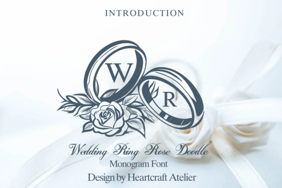Wedding Ring Rose Doodle Font